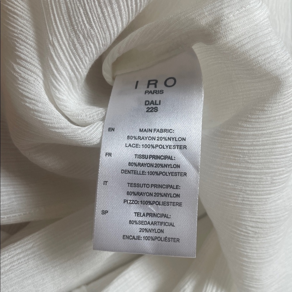 IRO White Textured Blouse lace size S - Picture 10 of 12
